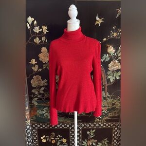 Worthington Red Shimmer Turtleneck Sweater